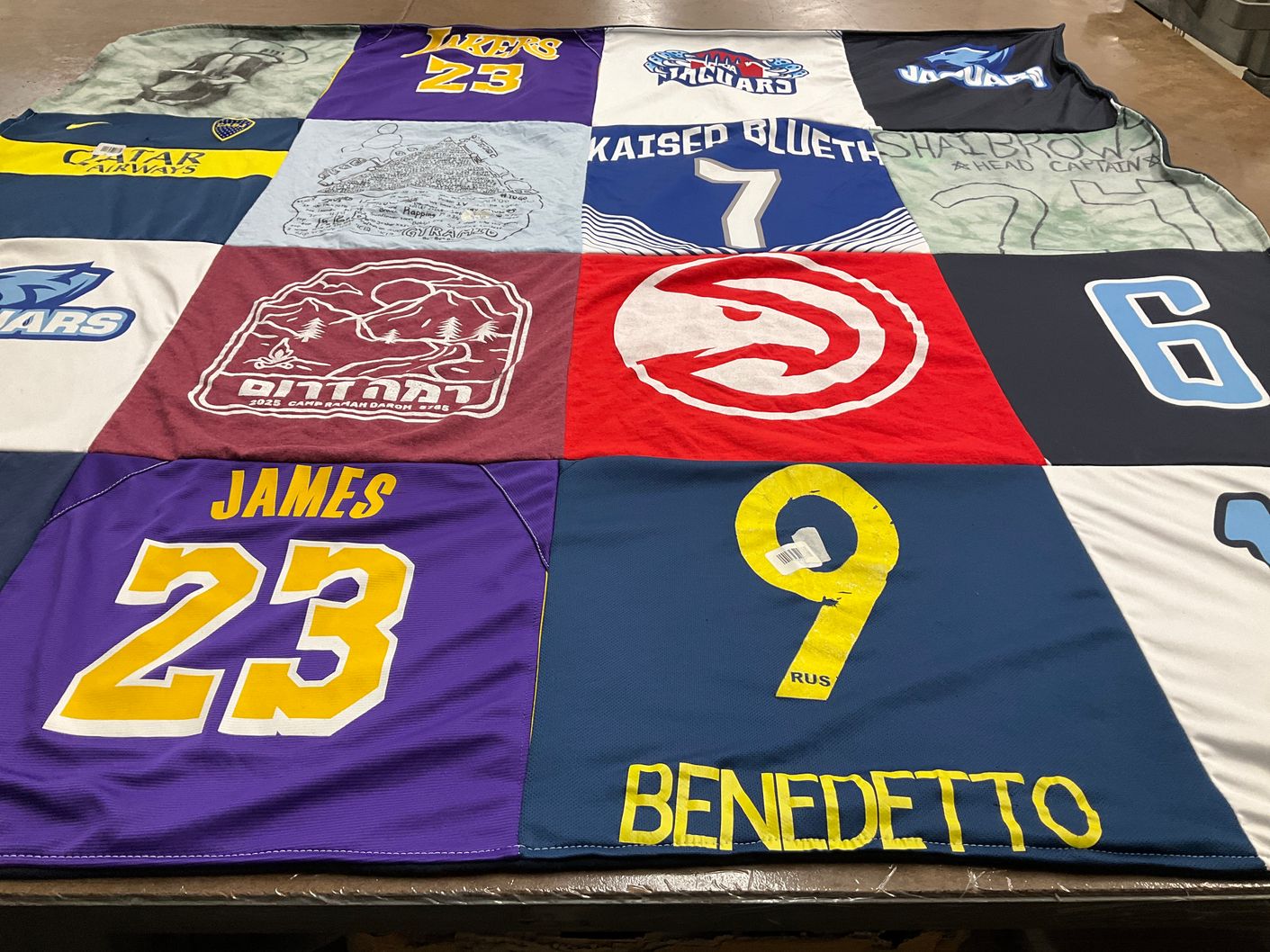 T-shirt quilt featuring los angeles lakers by Mandy from GA