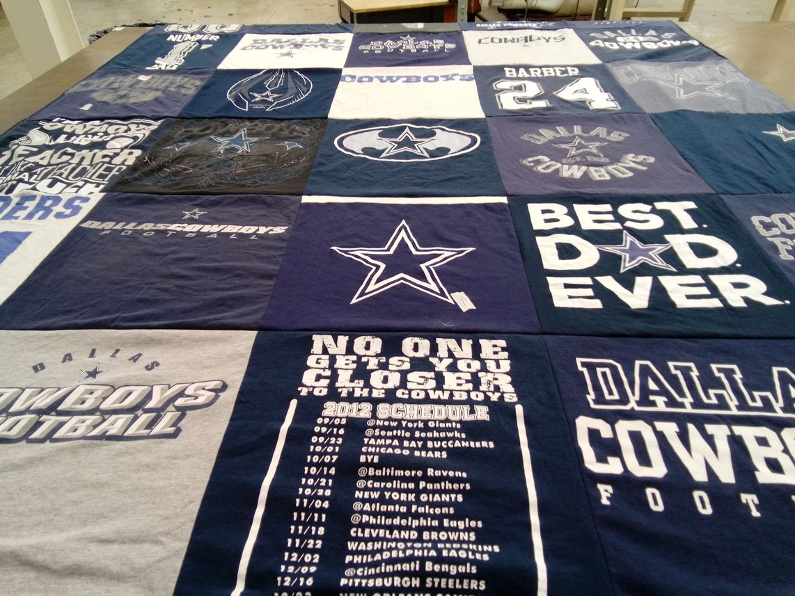 T-shirt quilt featuring dallas cowboys by jeff from WY