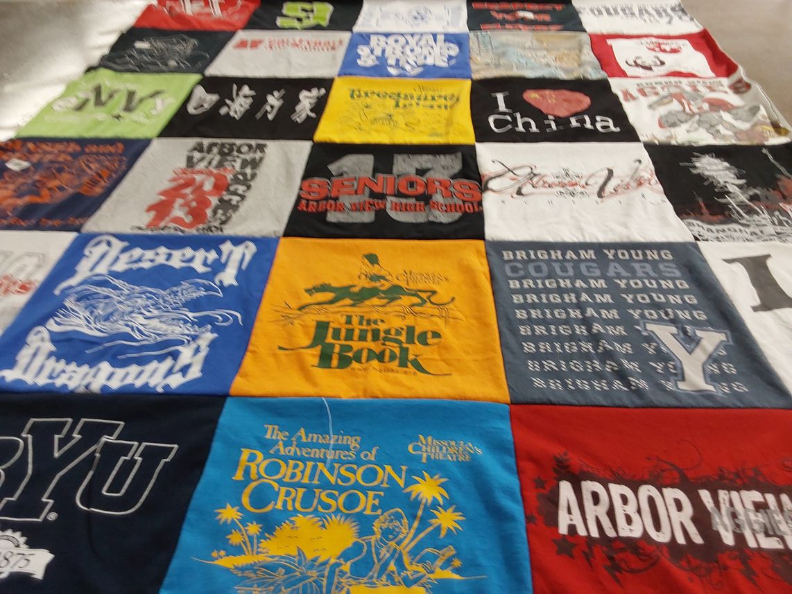 T-shirt quilt featuring brigham young cougars by Kristine from NV
