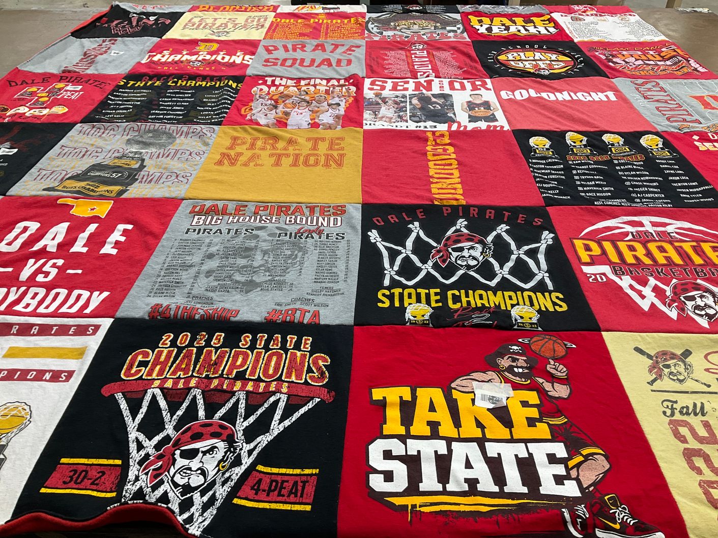T-shirt quilt featuring dale pirates by Goodnight, from OK