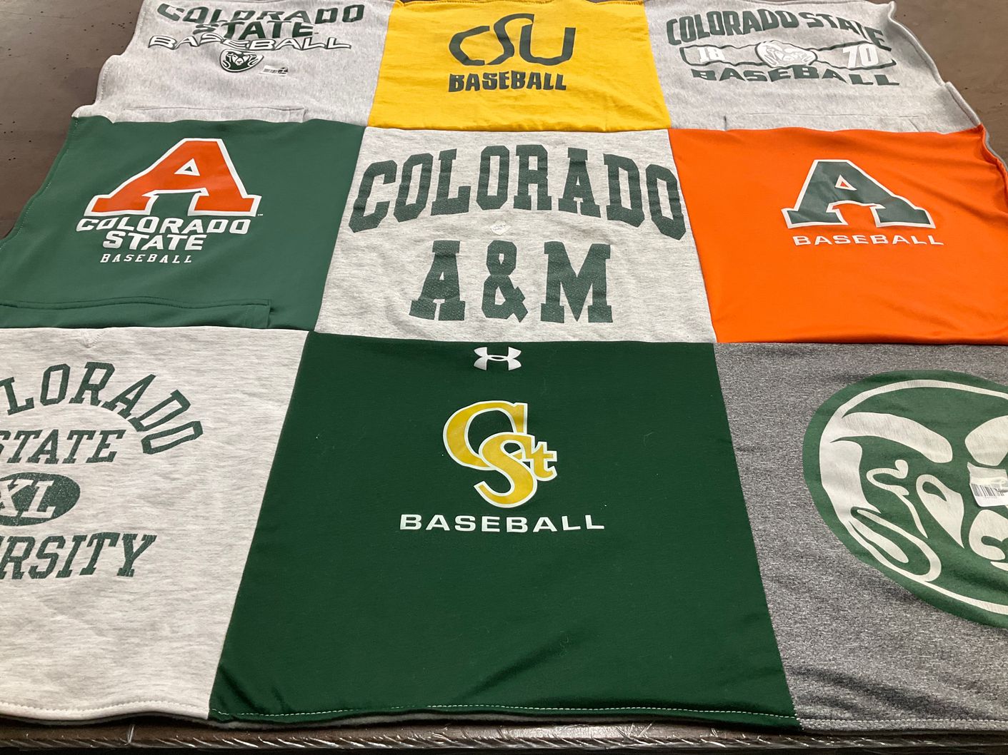 T-shirt quilt featuring colorado state university baseball by Delia from CO
