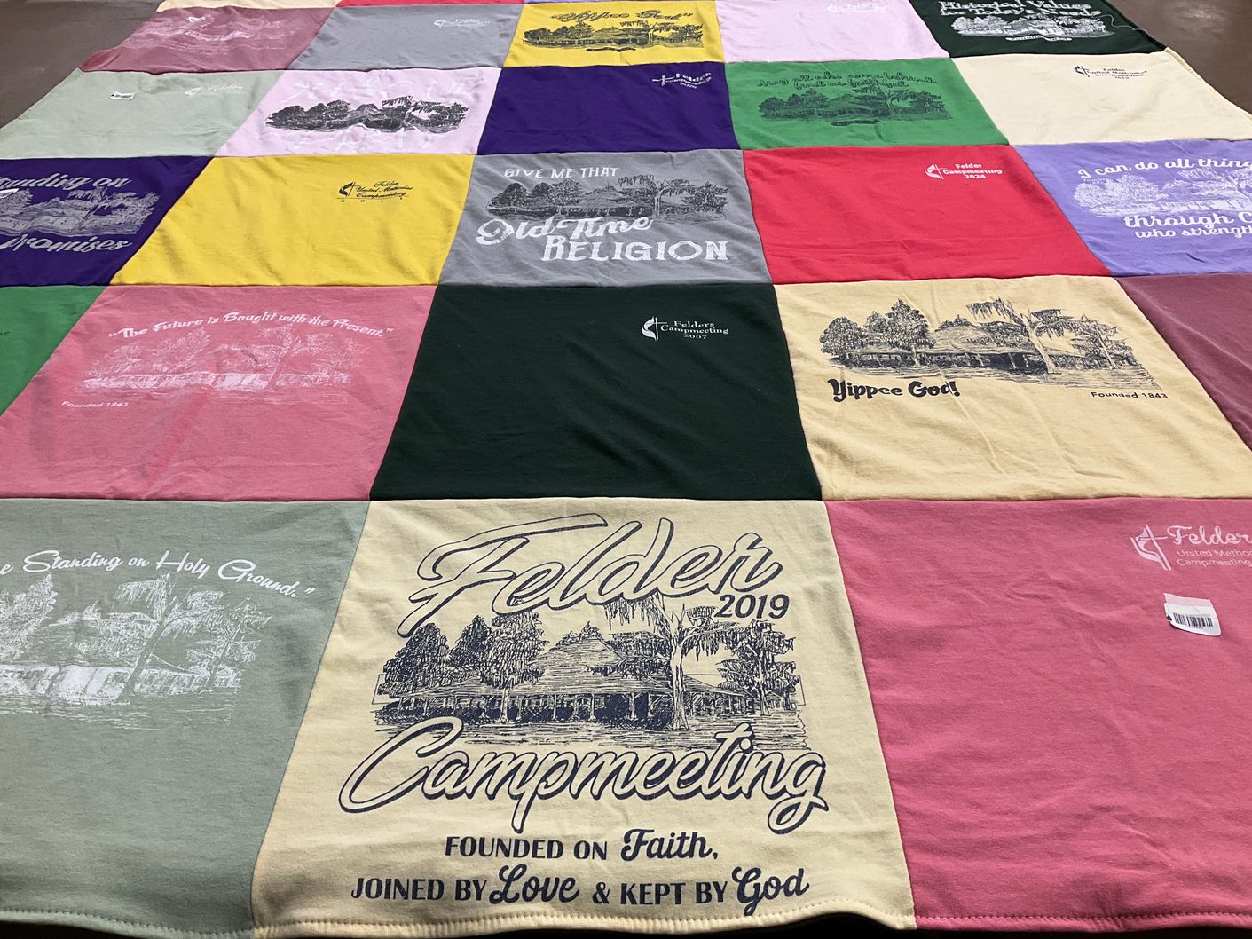 T-shirt quilt with religion, faith-based gatherings themes by LYNN from SC
