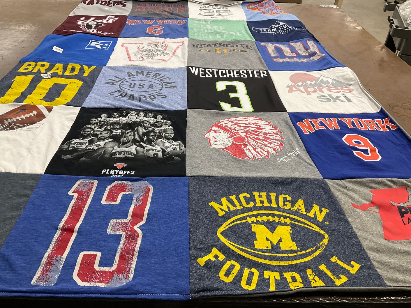 T-shirt quilt featuring new york knicks, new york mets by Jen from NY