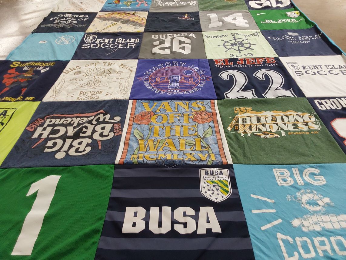 T-shirt quilt featuring brazilian united soccer association by Kathy from MD