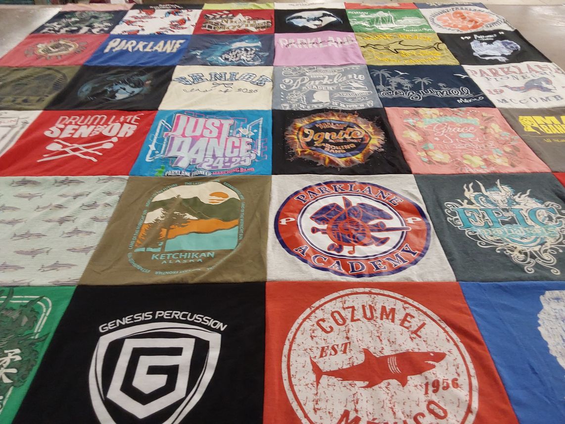 T-shirt quilt from parkland academy by Margaret from MS