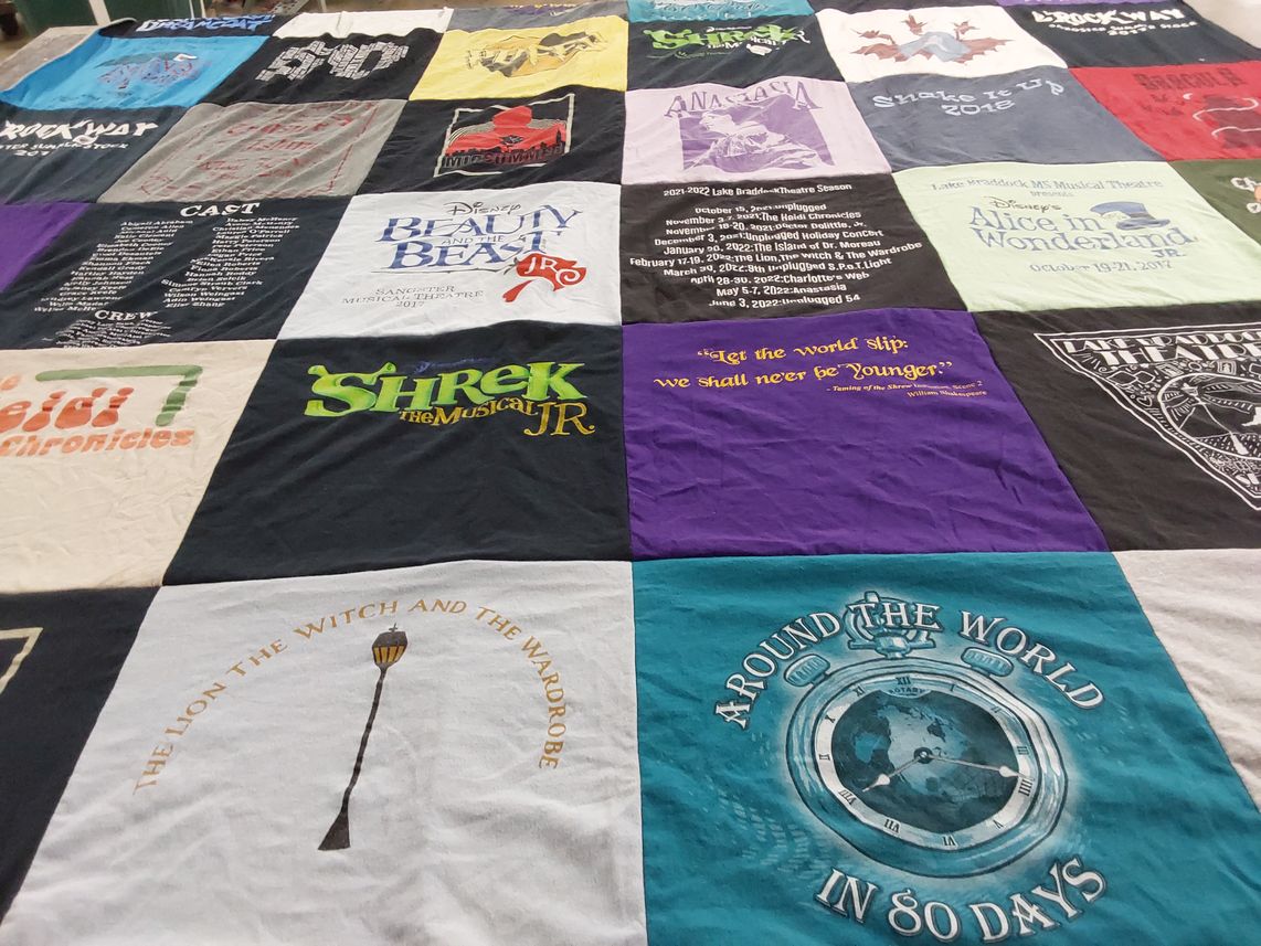 T-shirt quilt from lake bradford middle school by Sarah from VA