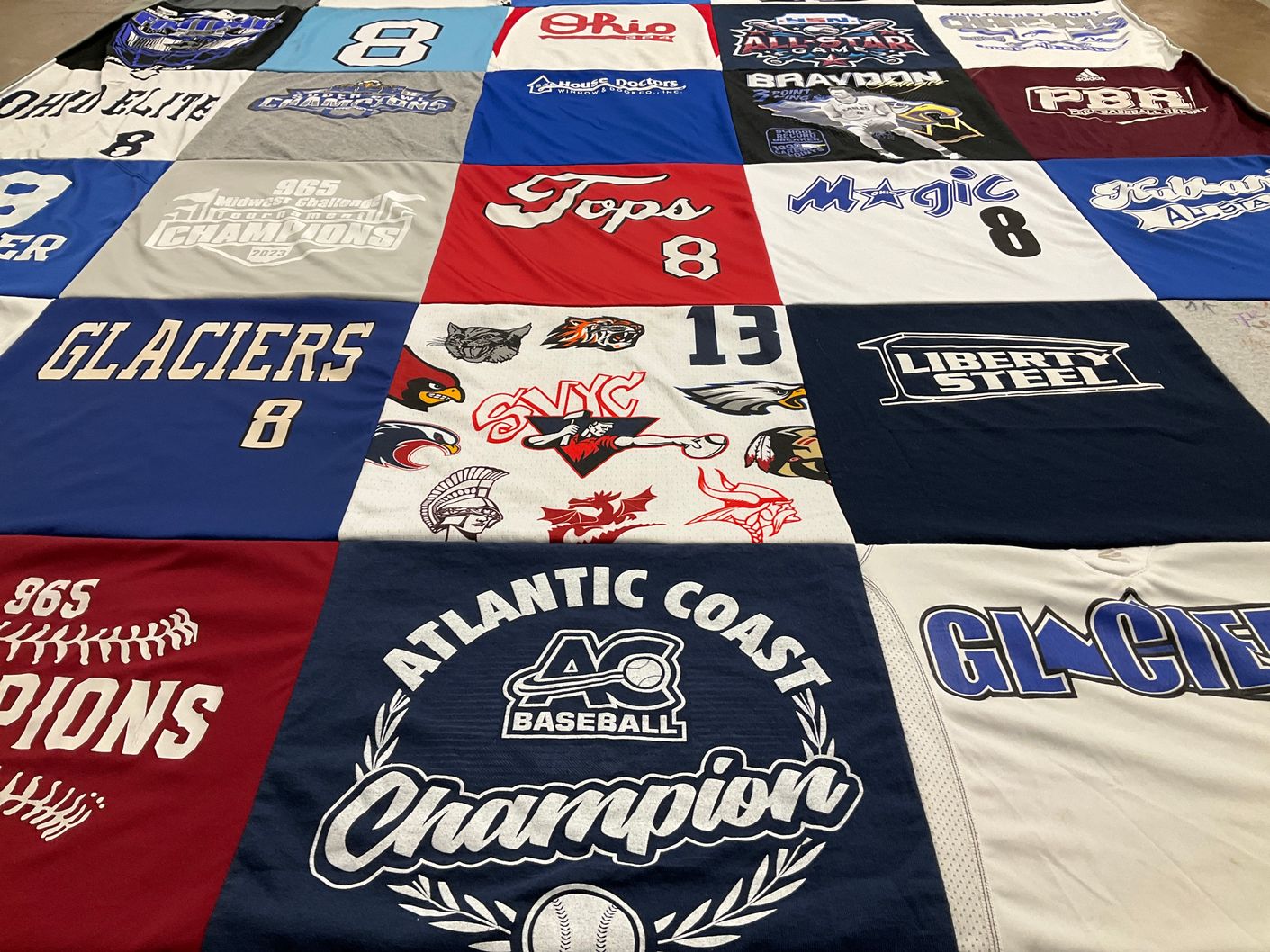 T-shirt quilt featuring glaciers by Danielle from OH