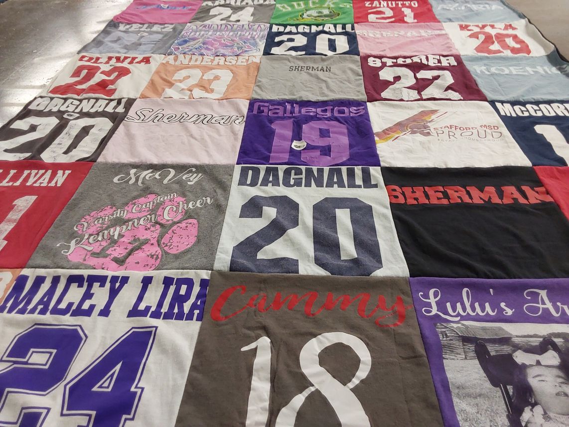 T-shirt quilt from stafford high school by Ruthy from TX