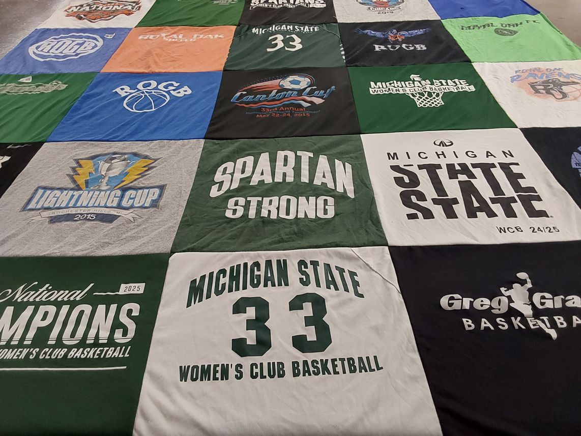 T-shirt quilt from michigan state university by Ken from MI