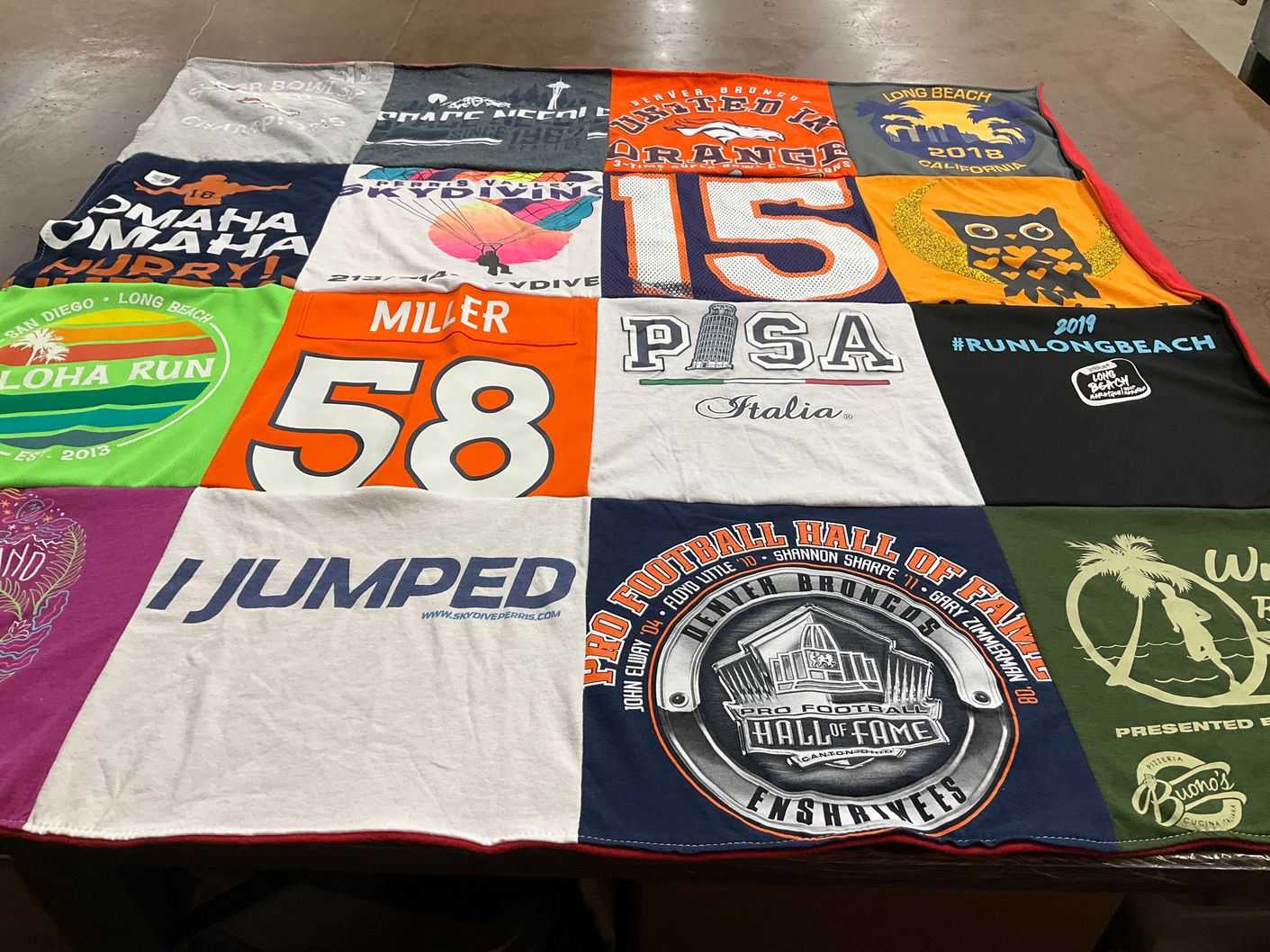 T-shirt quilt featuring denver broncos by Rets from CA