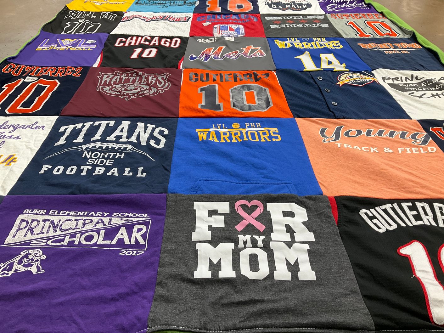 T-shirt quilt featuring north side titans football by Christine from IL