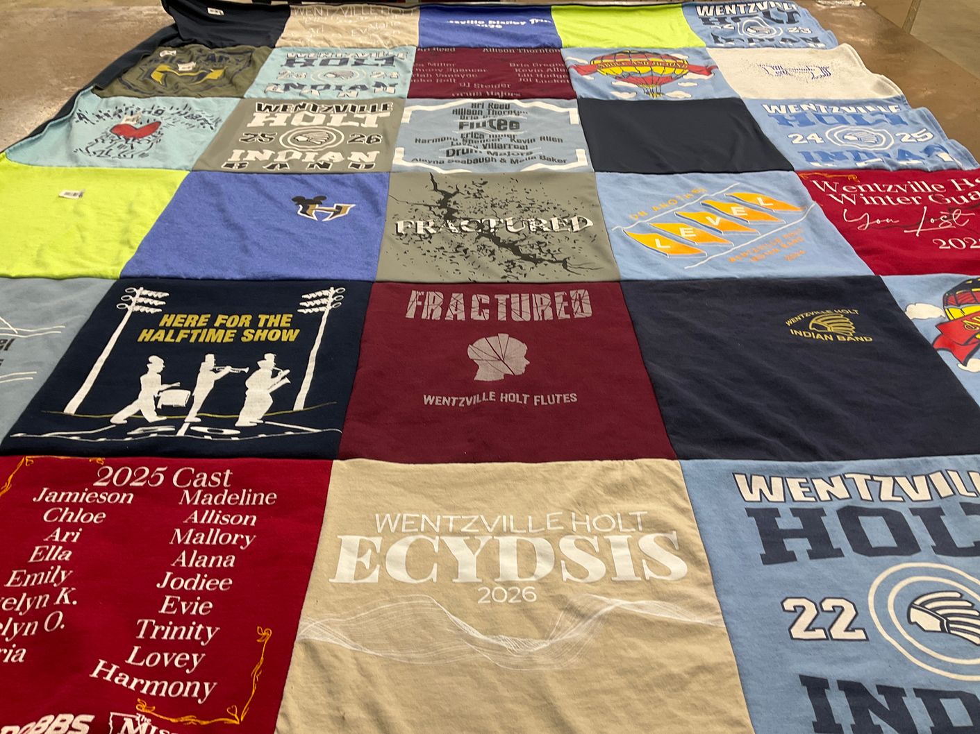 T-shirt quilt from wentzville holt high school by Corina from MO