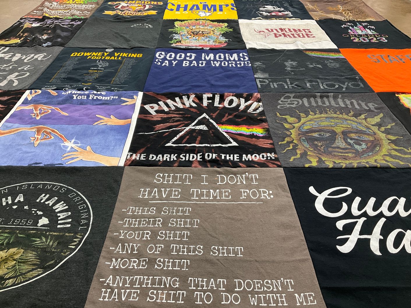 T-shirt quilt featuring downey viking football by Melinda from CA