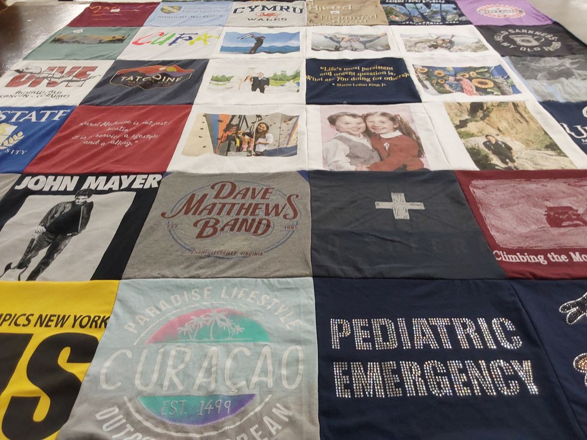 T-shirt quilt from state university by Kristi from NY