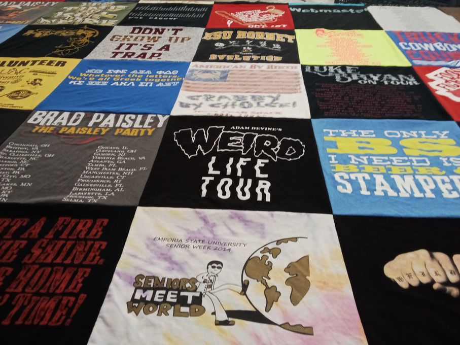 T-shirt quilt from emporia state university by Erin from KS