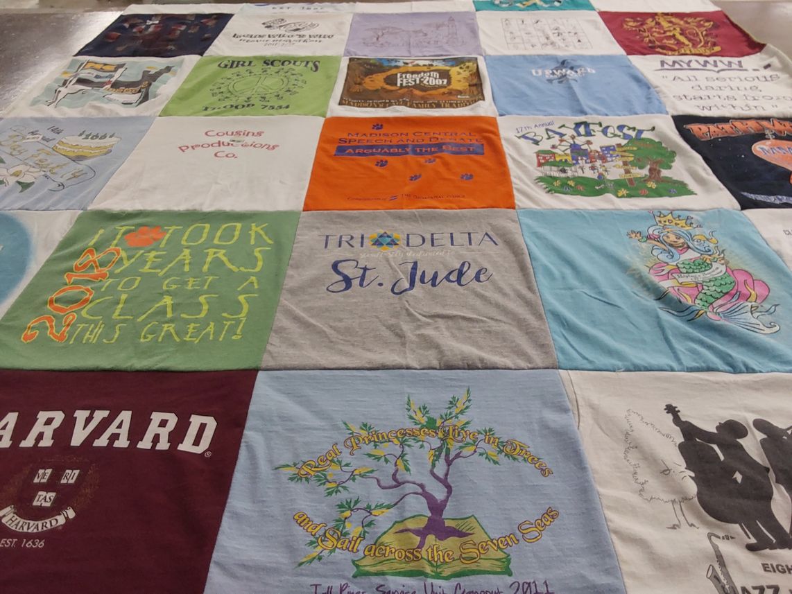 T-shirt quilt from harvard university by Michelle from MS