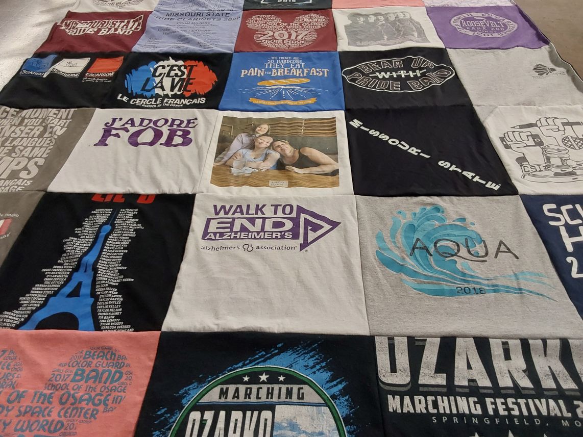 T-shirt quilt featuring roosevelt marching band, ozark marching festival by Donna from MO