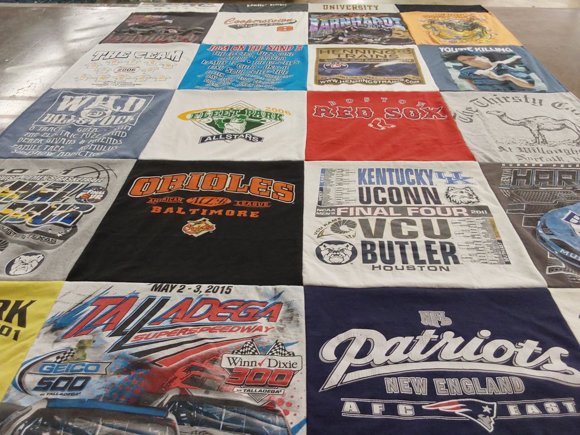 T-shirt quilt featuring baltimore orioles, boston red sox by Denise from VA