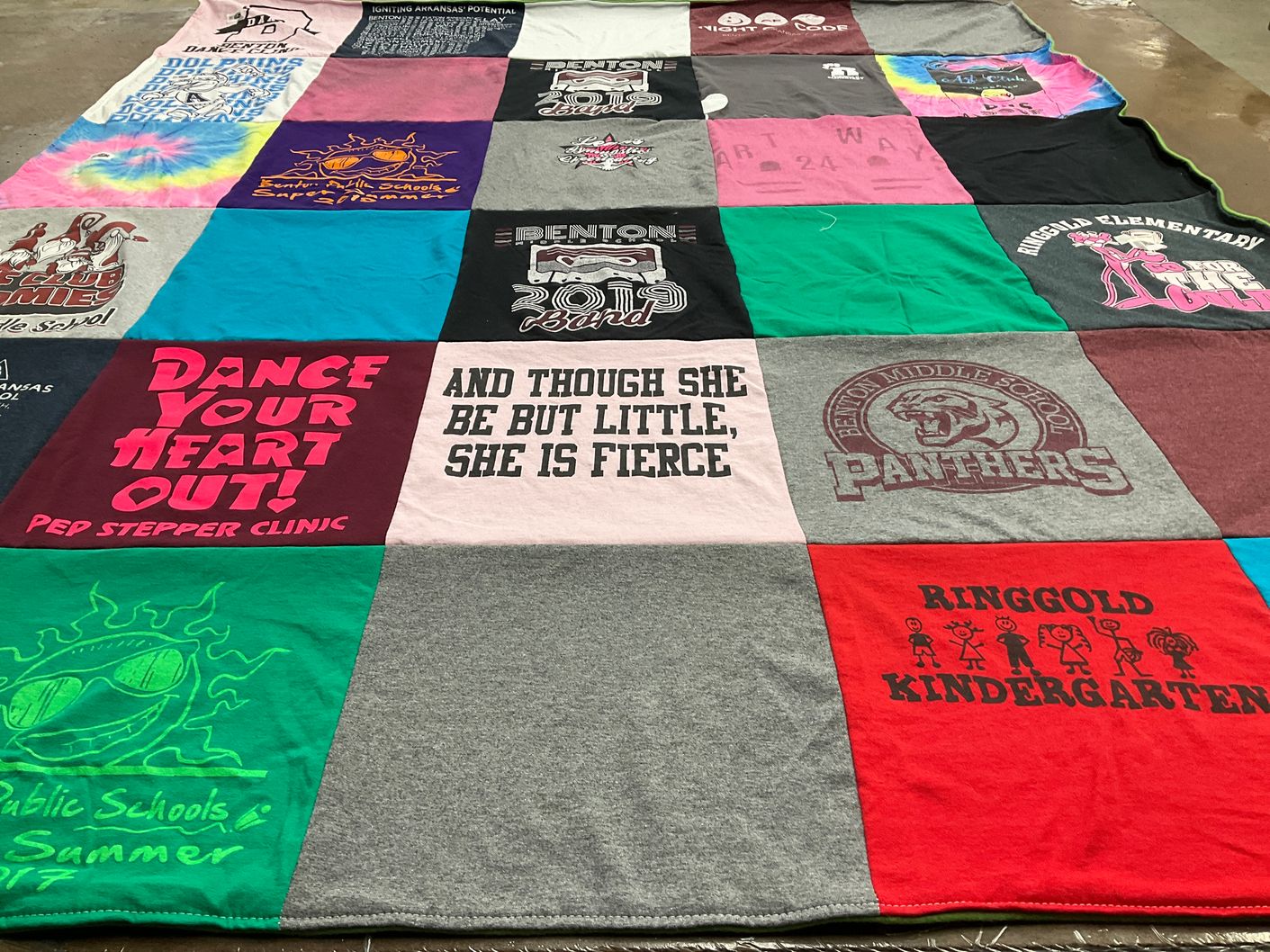 T-shirt quilt featuring panthers by Lisa from AR