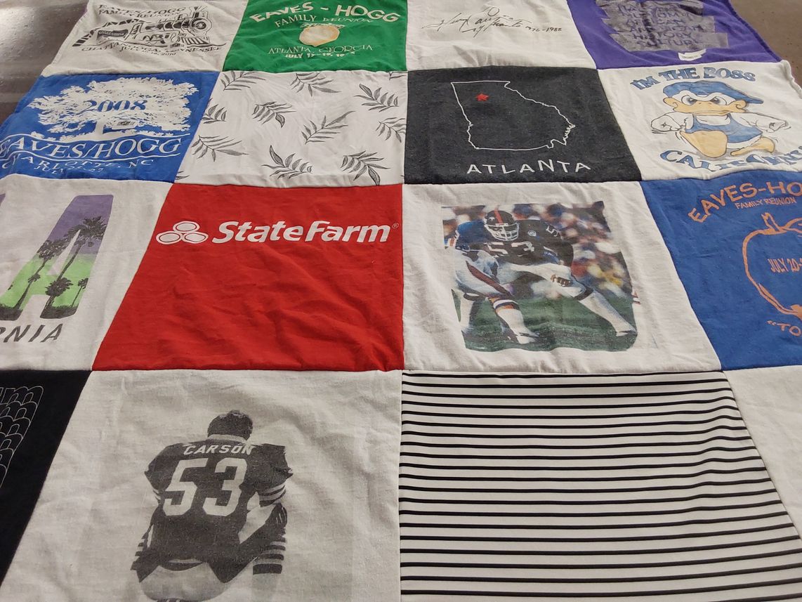 T-shirt quilt with community, family themes by Geneva from GA