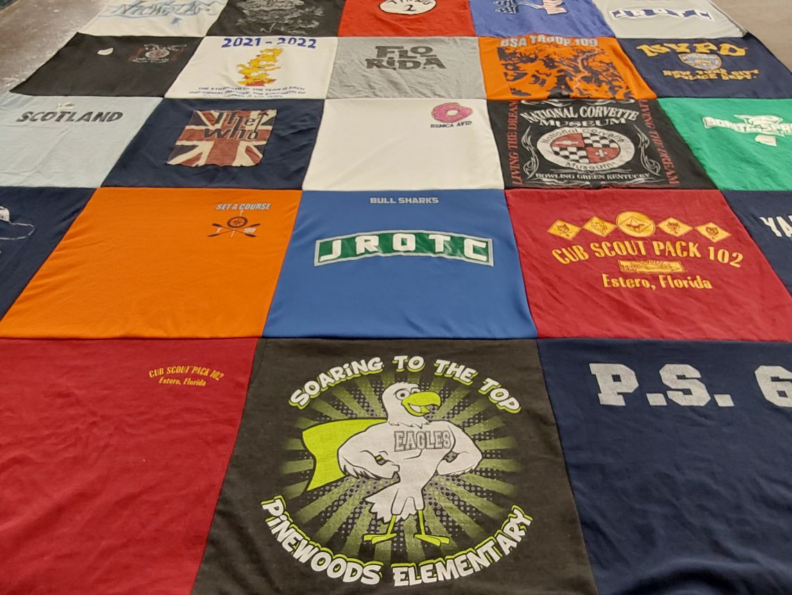 T-shirt quilt from pinewoods elementary school by linda from FL
