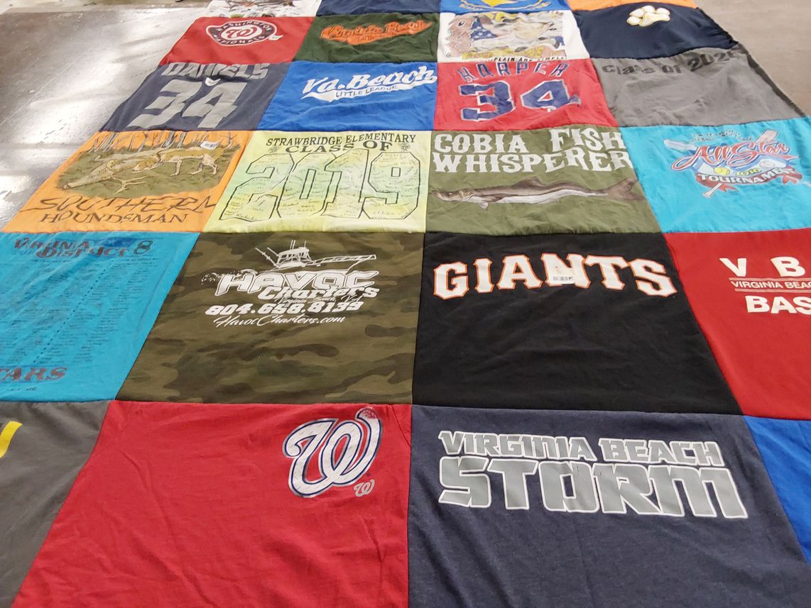 T-shirt quilt featuring virginia beach storm, virginia beach giants by Heather  from VA