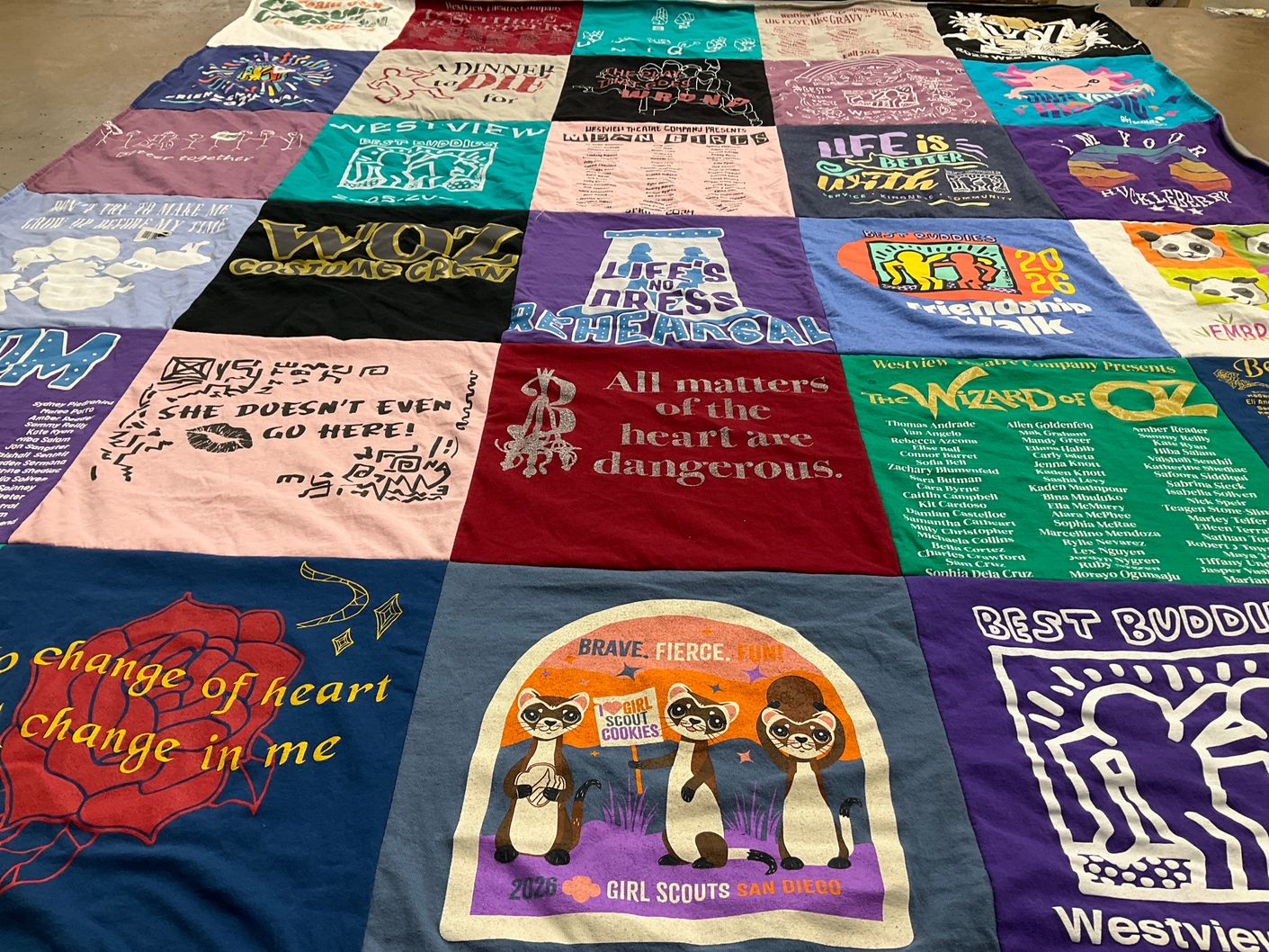 T-shirt quilt from westview high school by Melissa from CA