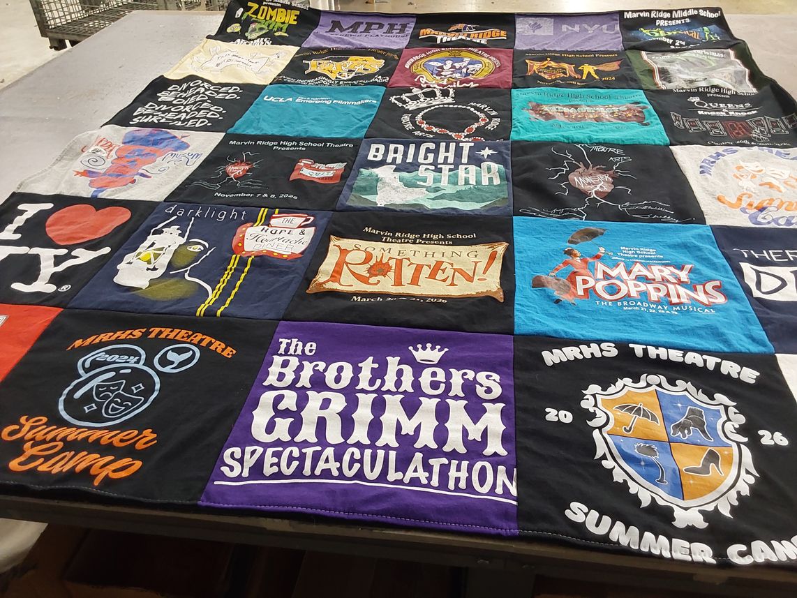 T-shirt quilt from marvin ridge high school, marvin ridge middle school by Jennifer from NC