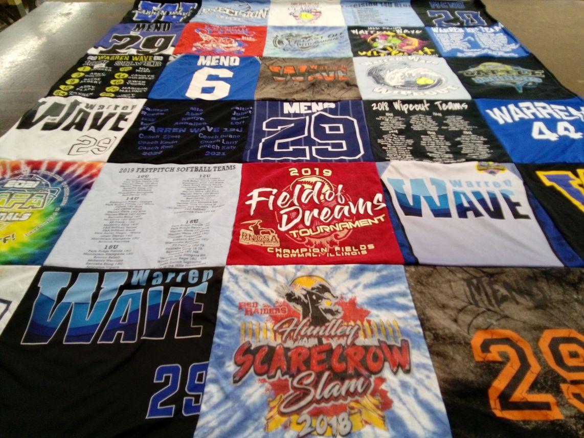 T-shirt quilt featuring warren wave by Michelle from IL