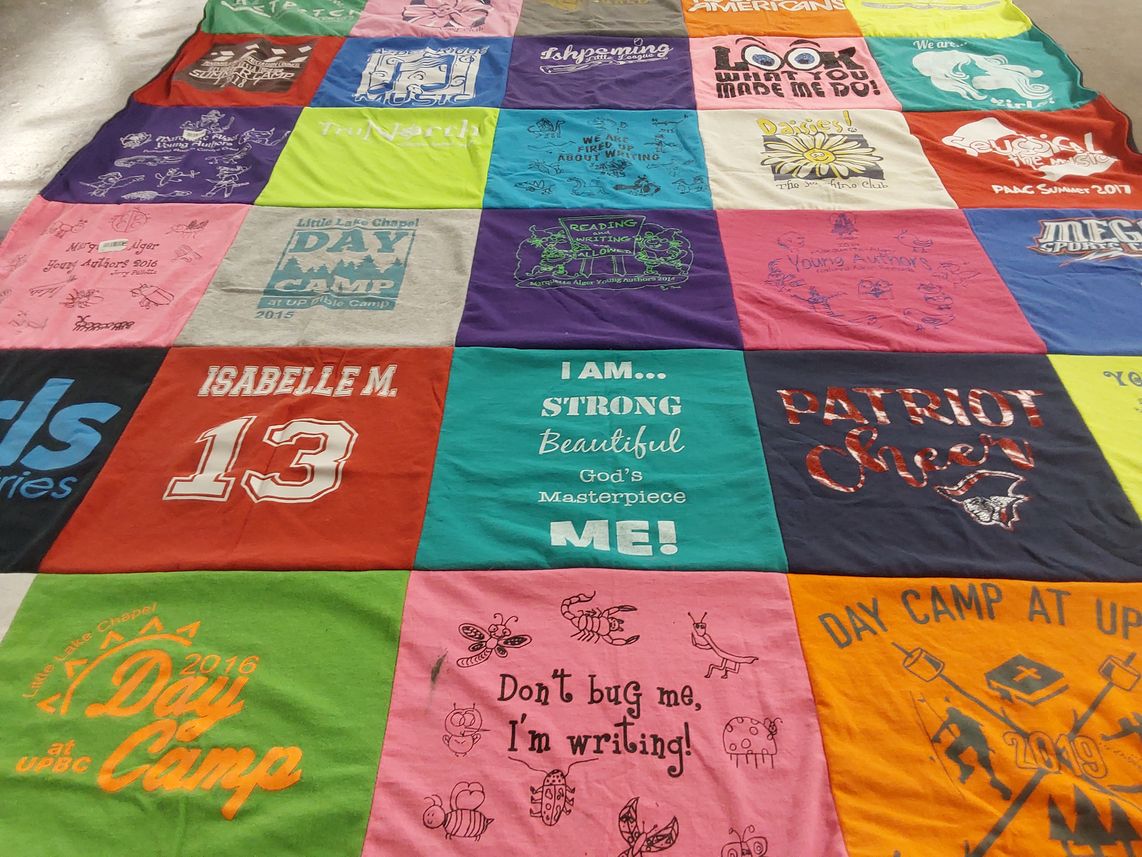 T-shirt quilt from up bible camp by Mandy from MI