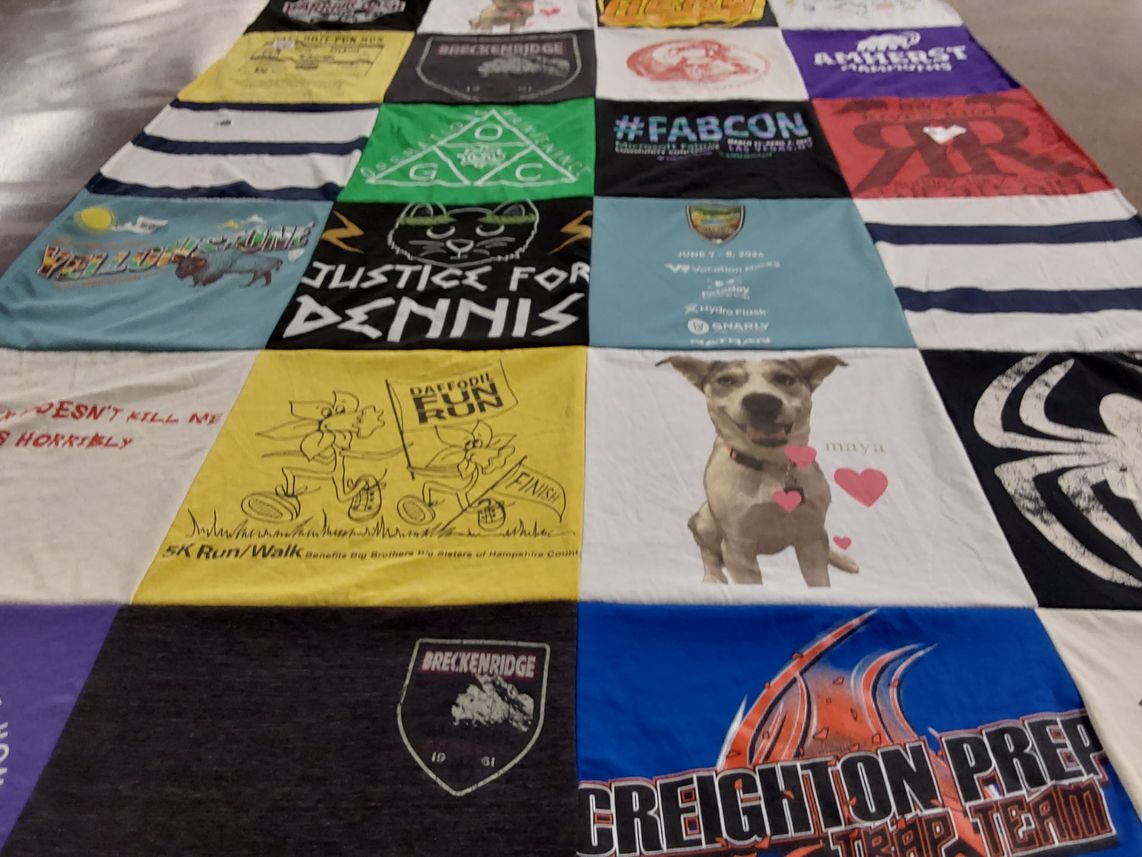 T-shirt quilt from creighton preparatory school by Emma from NE
