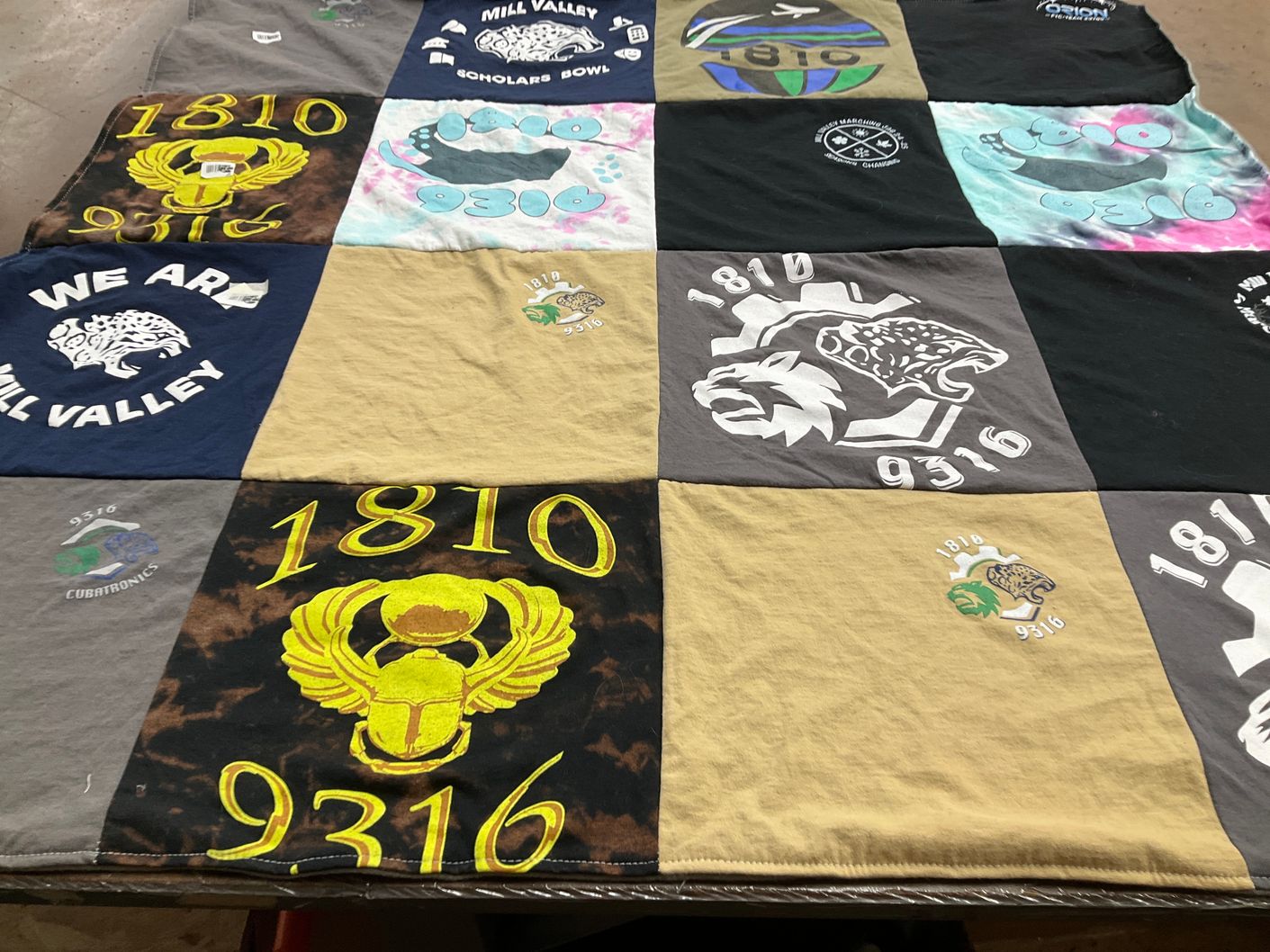 T-shirt quilt from mill valley high school by Neftali from KS