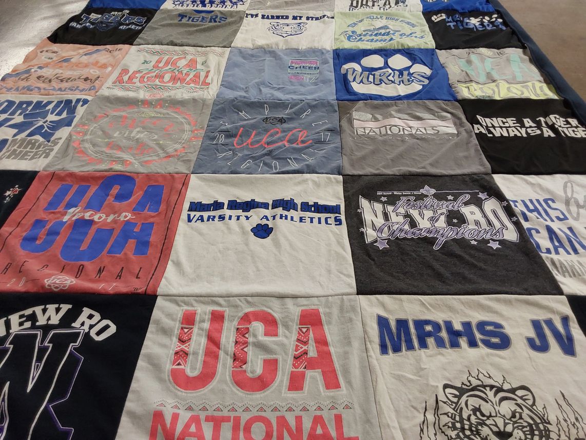 T-shirt quilt from maria regina high school, new rochelle high school by Julianna from NY