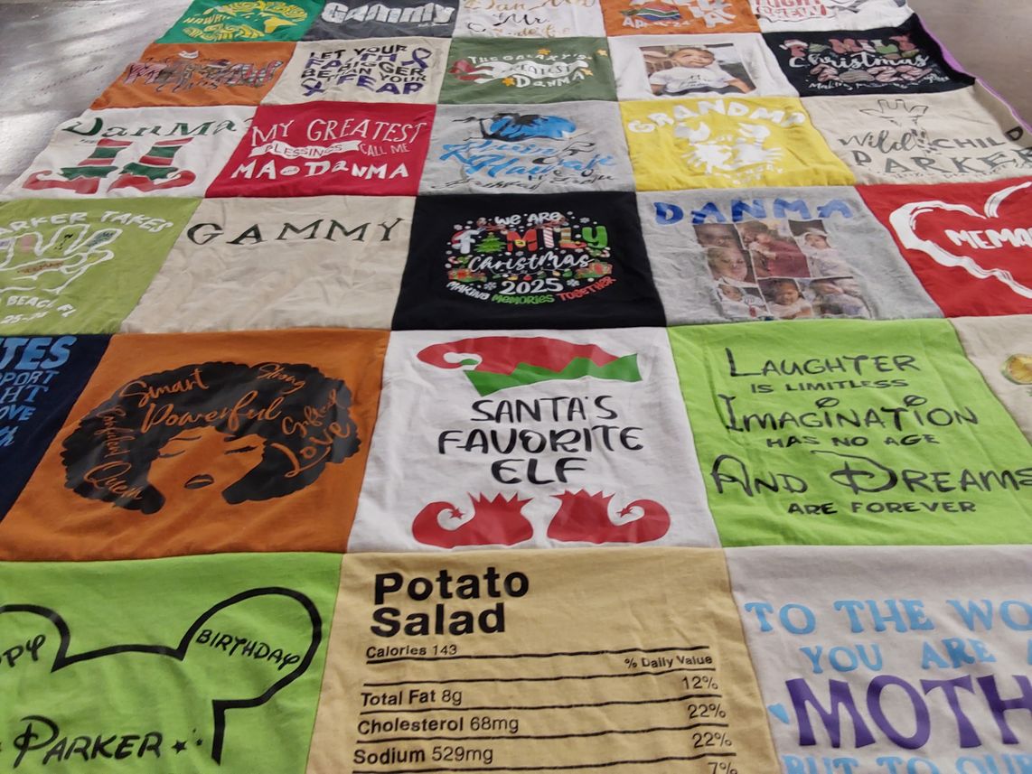 T-shirt quilt with family, humor themes by ebony from GA