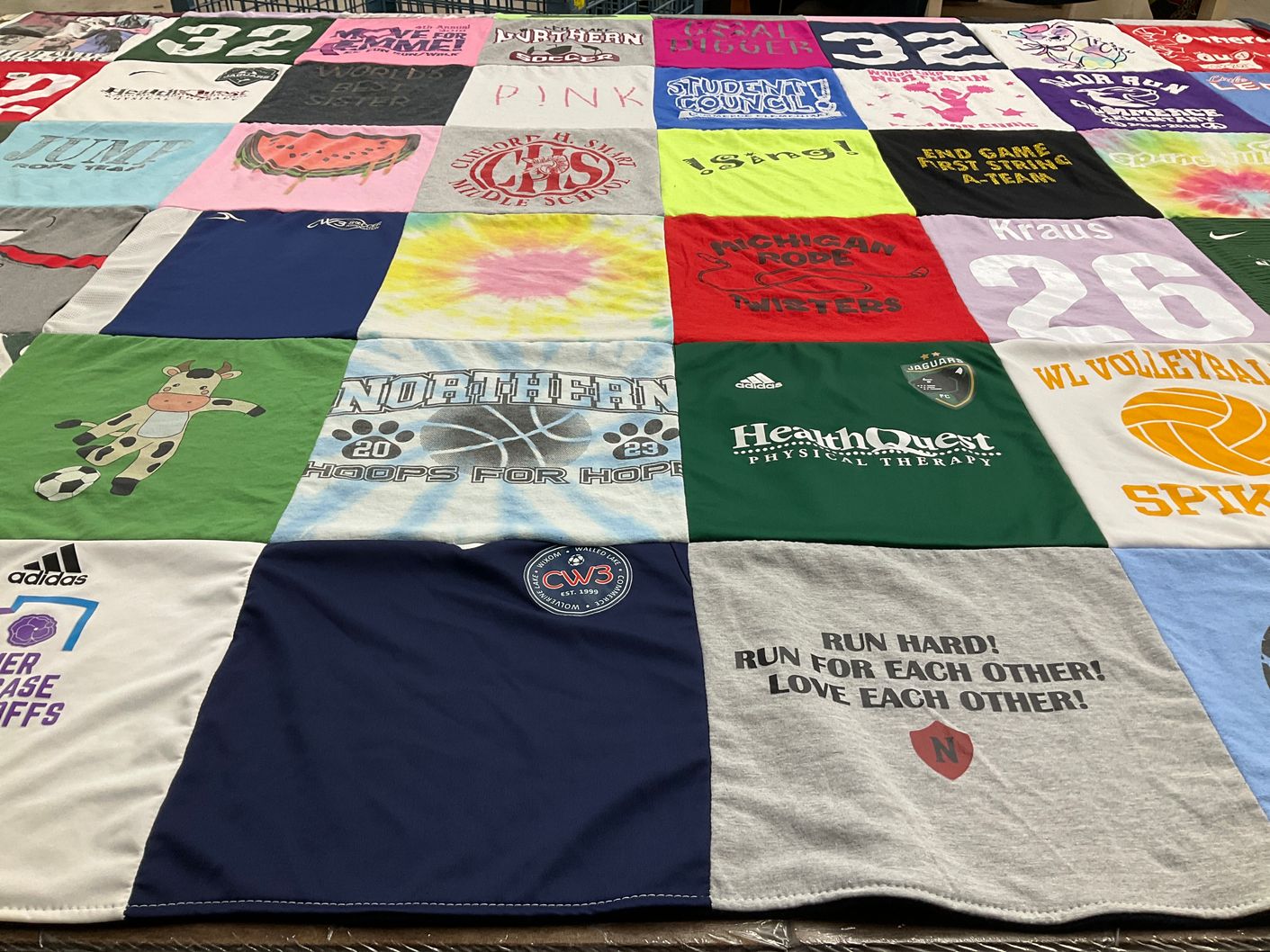 T-shirt quilt featuring wl volleyball team by Lori from MI