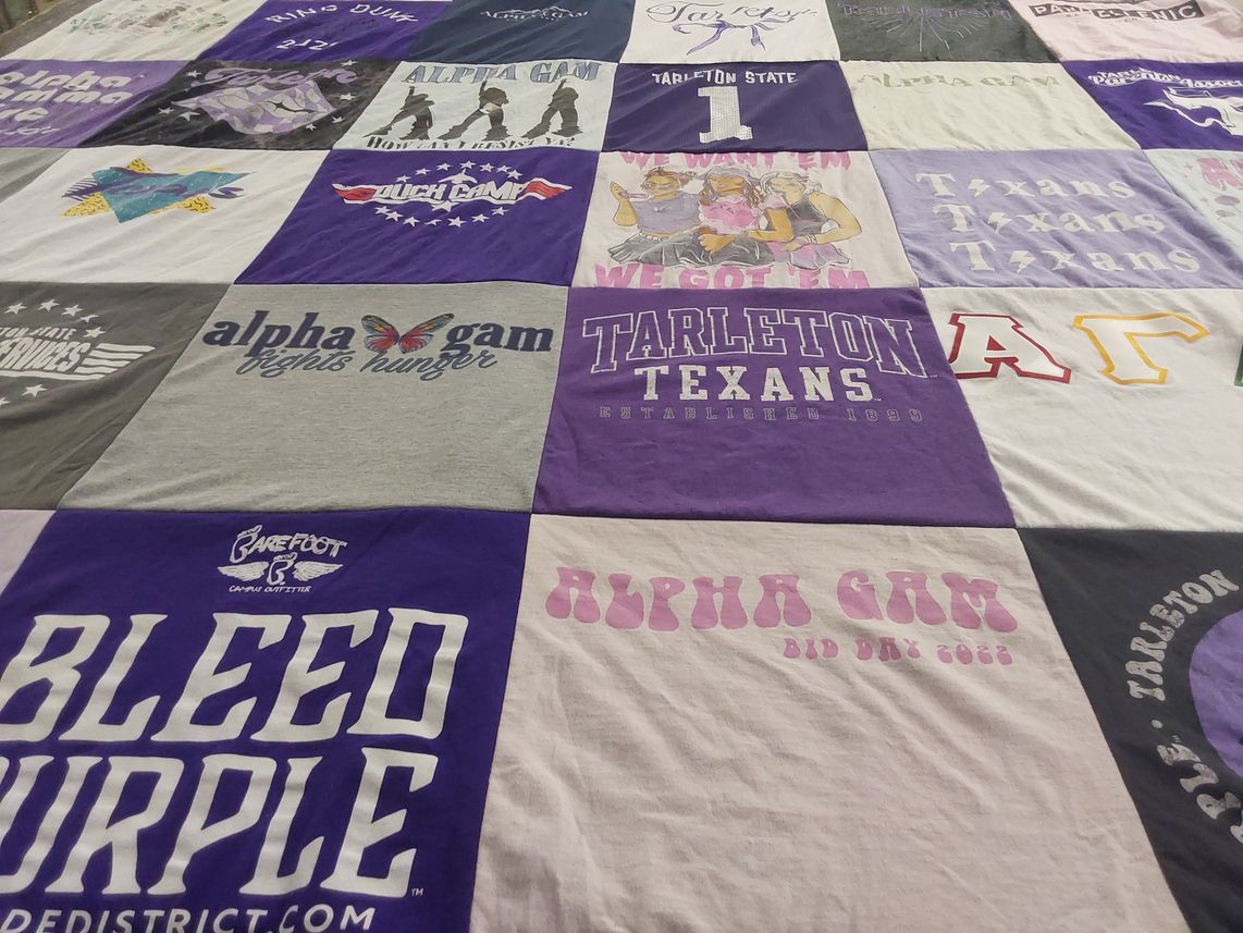 T-shirt quilt featuring tarleton state university texans by Leah from TX