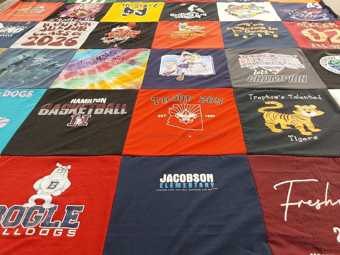 T-shirt quilt featuring hamilton high school basketball, bogle high school bulldogs by Sherri from AZ