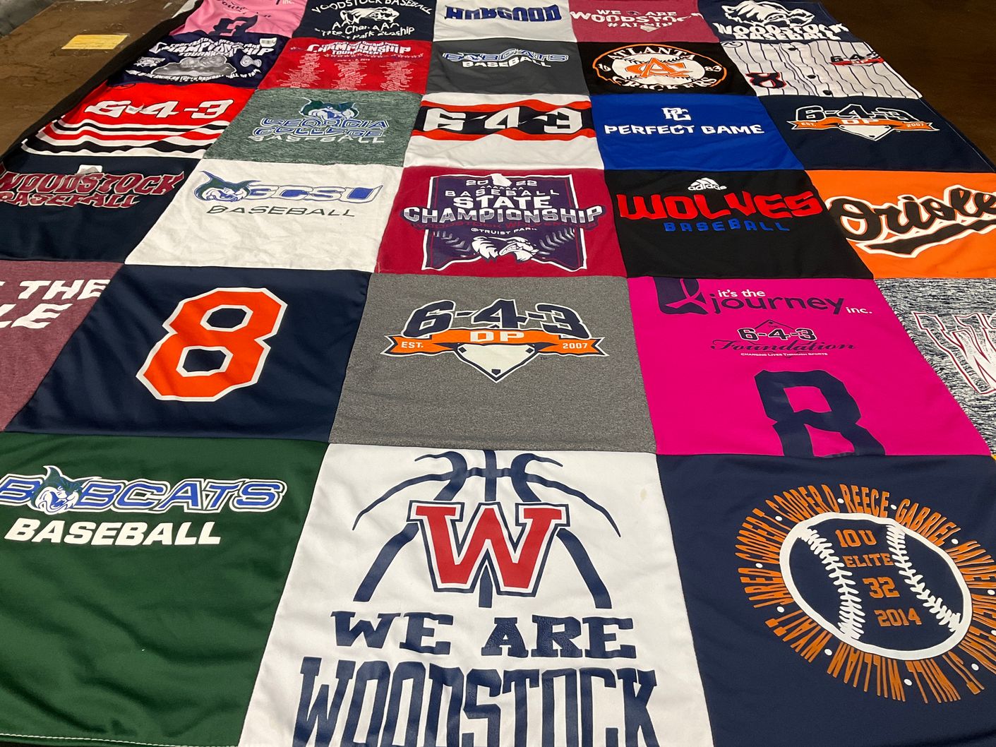T-shirt quilt featuring bobcats baseball by Patrice from GA