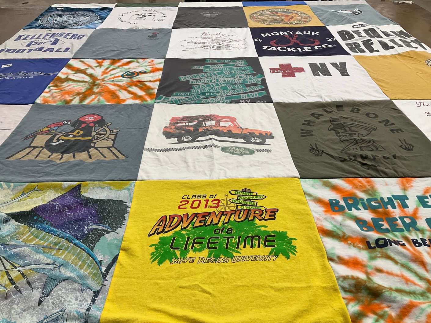 T-shirt quilt from salve regina university by Elaine from NY