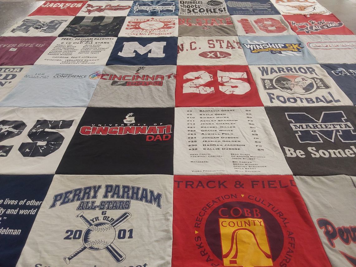 T-shirt quilt featuring perry parham all-stars, n.c. state university by Carla from GA