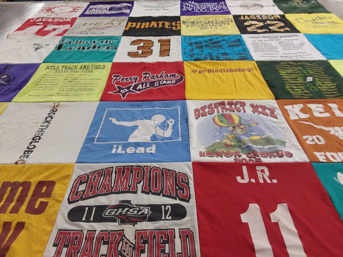 T-shirt quilt featuring kell high school football, perry parham pirates by Carla from GA