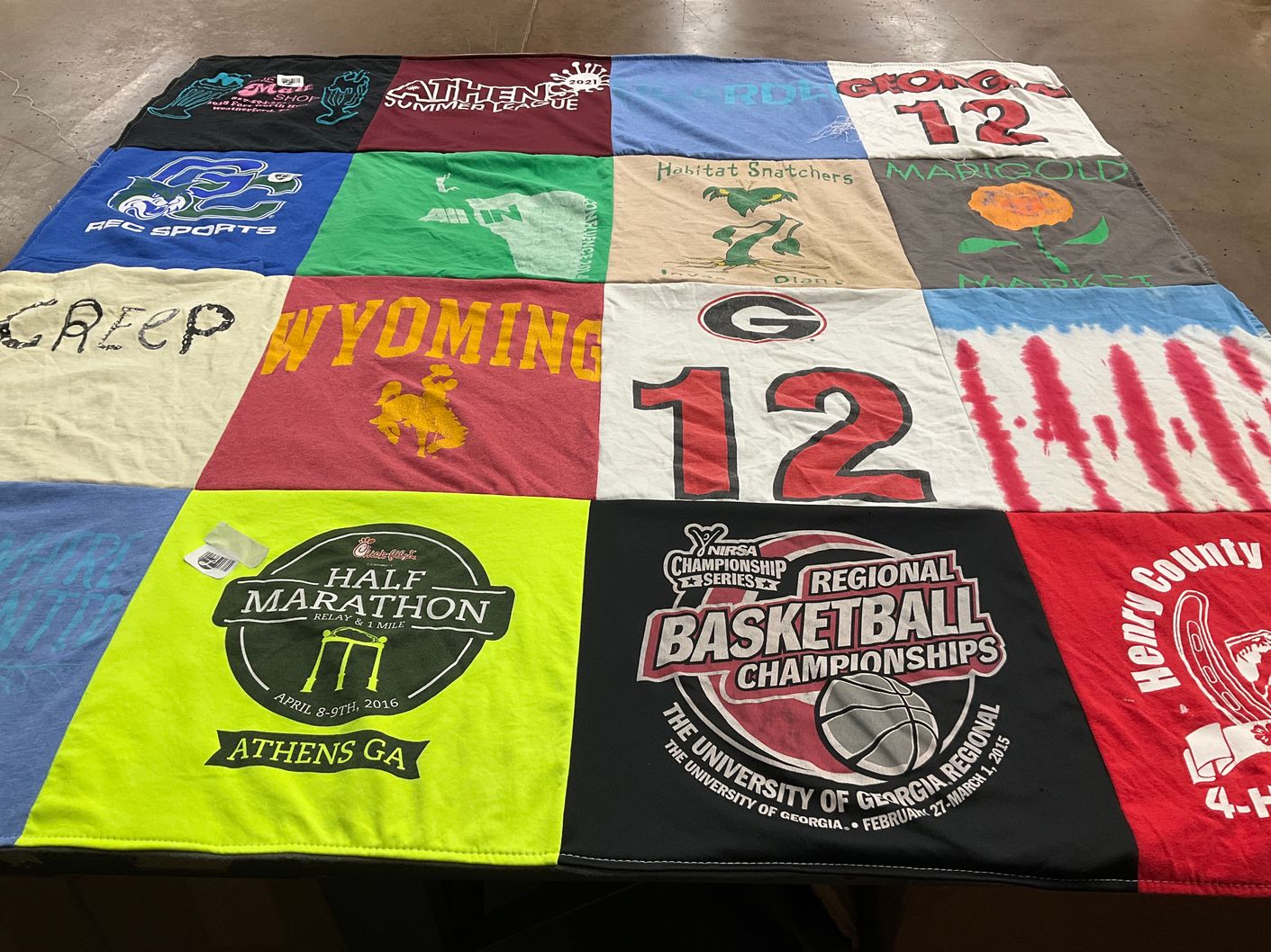 T-shirt quilt from university of georgia by Susan from GA