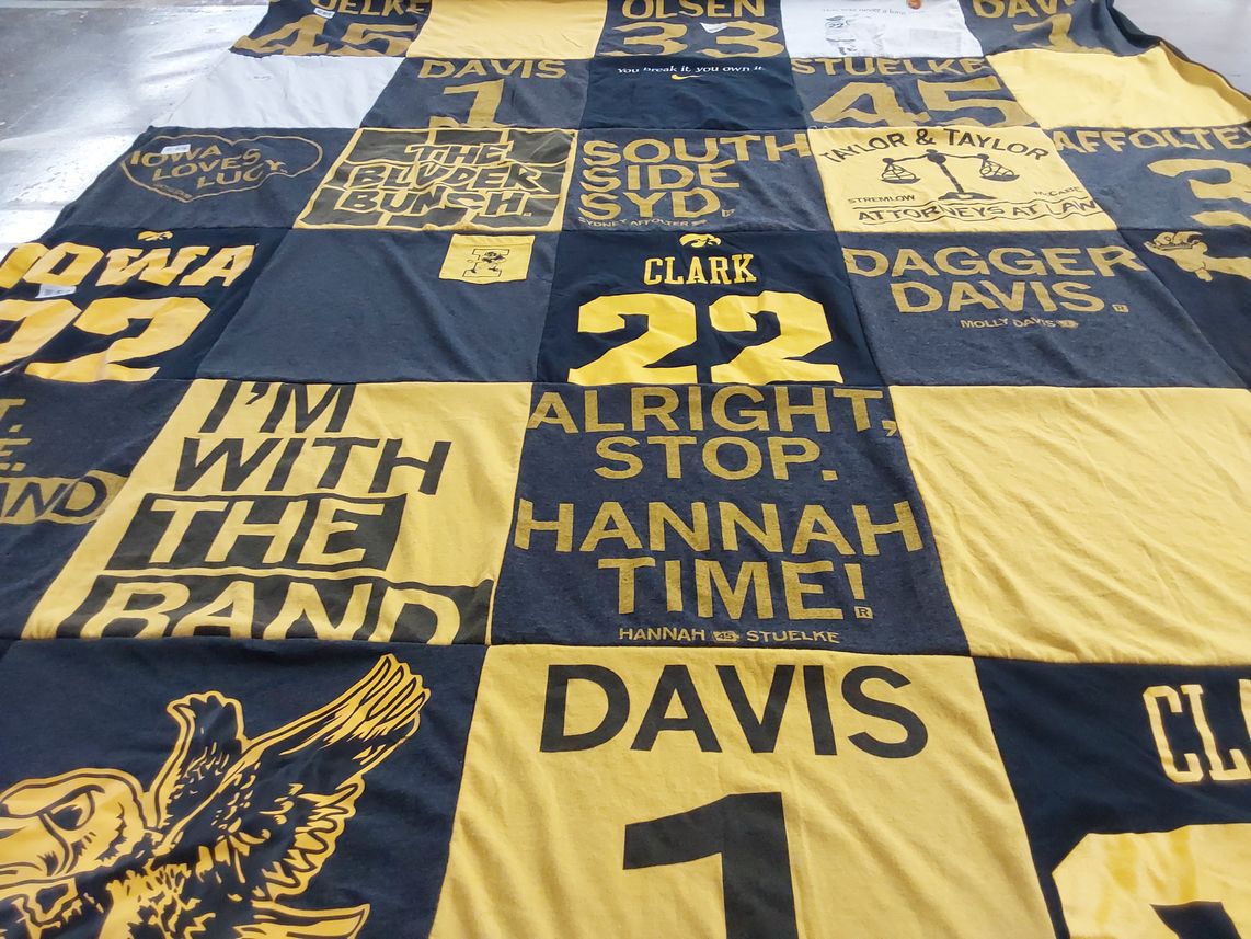 T-shirt quilt from university of iowa by Sarah from IA