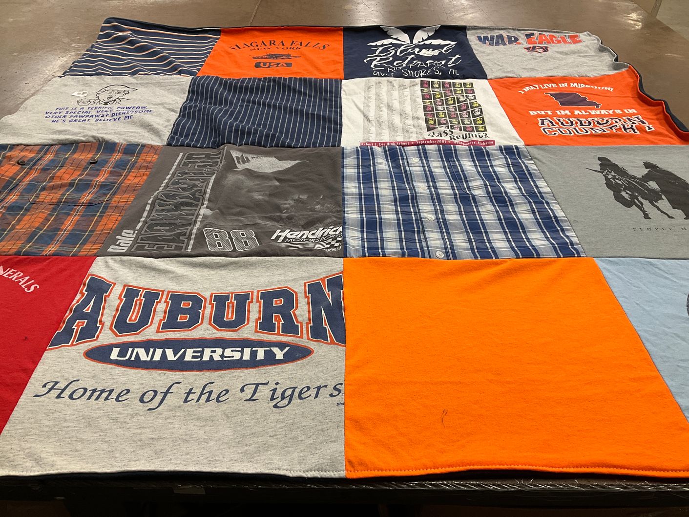 T-shirt quilt from auburn university by Pam from MO