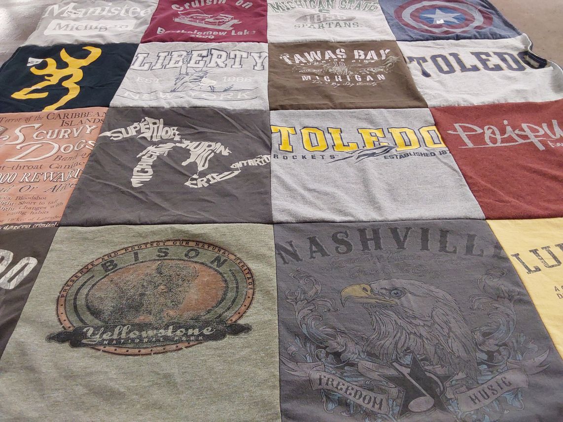 T-shirt quilt from university of toledo by Jamie from MI