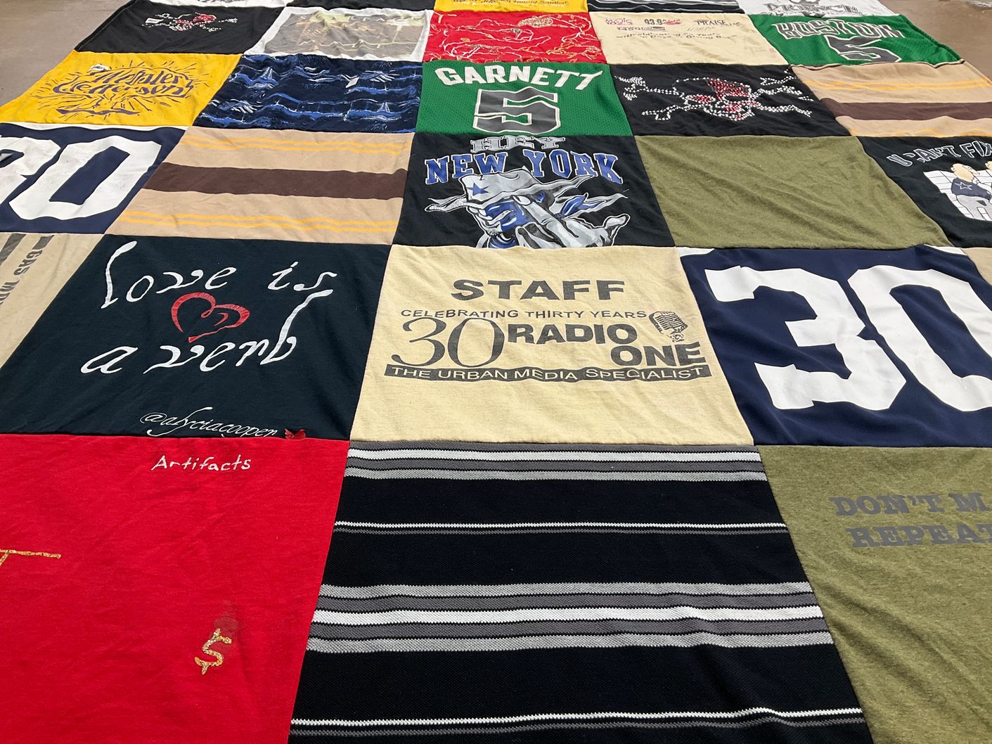T-shirt quilt from new york university by LaKisha from MD