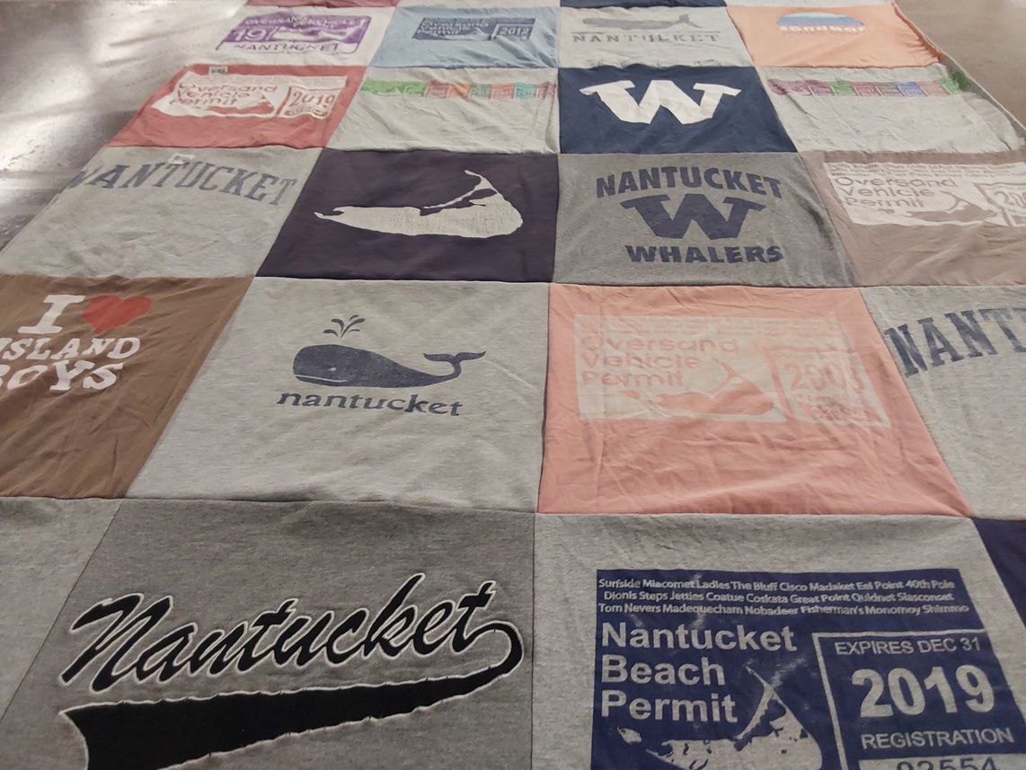 T-shirt quilt featuring nantucket whalers by Jaime Michele from MA