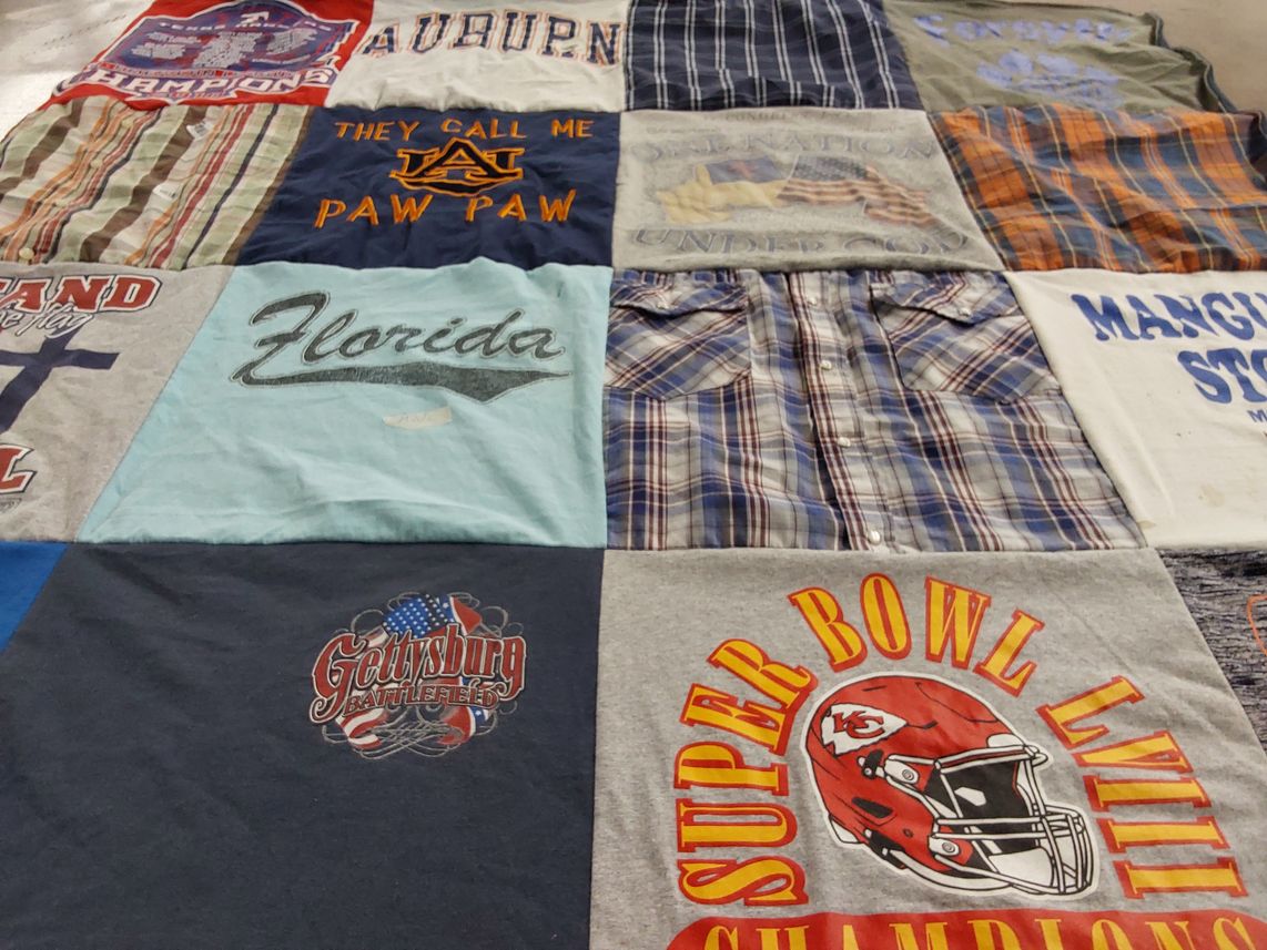T-shirt quilt featuring kansas city chiefs by Pam from MO