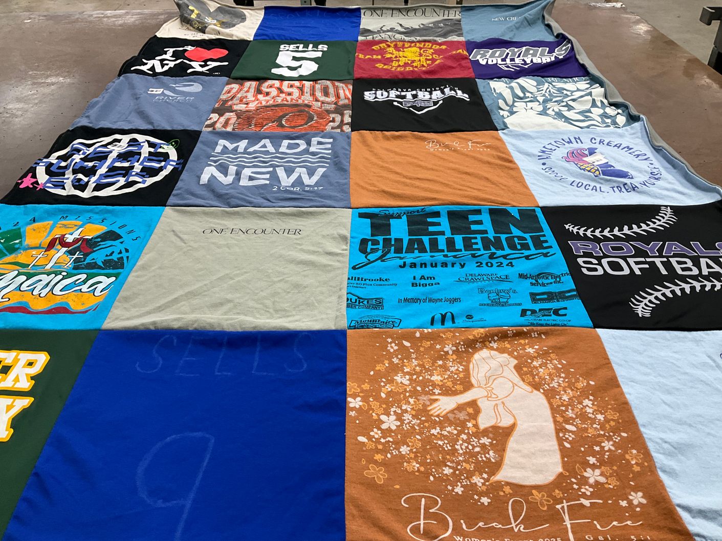 T-shirt quilt featuring royals softball by Heather from DE