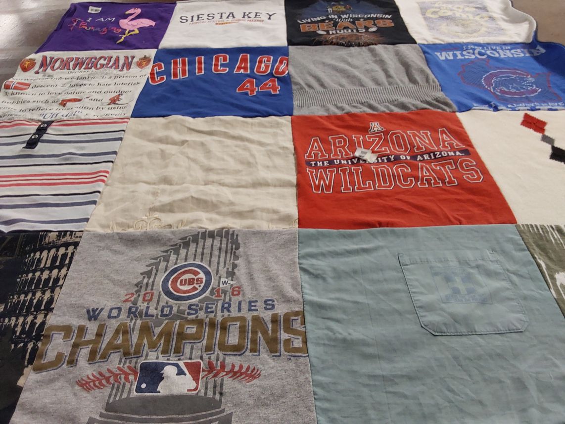 T-shirt quilt featuring chicago cubs by Kristin from WI